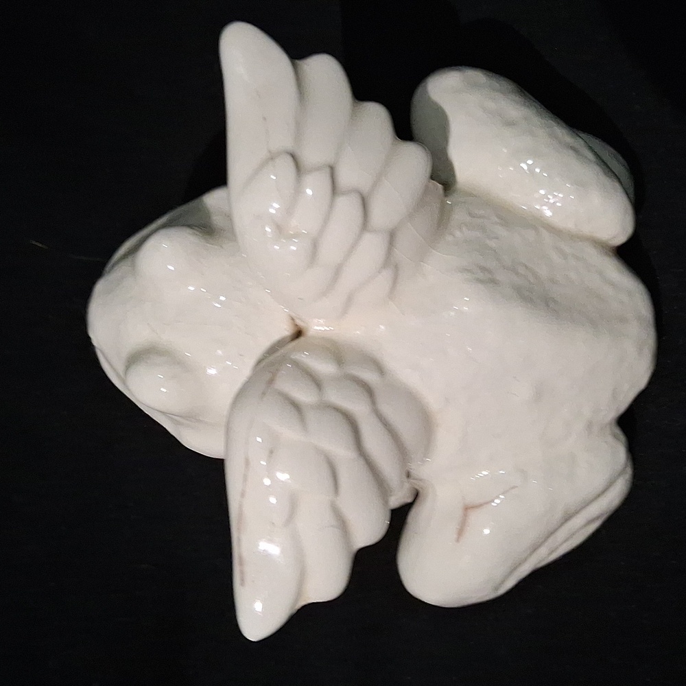 Ceramic Frog With Wings Figurine - Picture 2 of 2